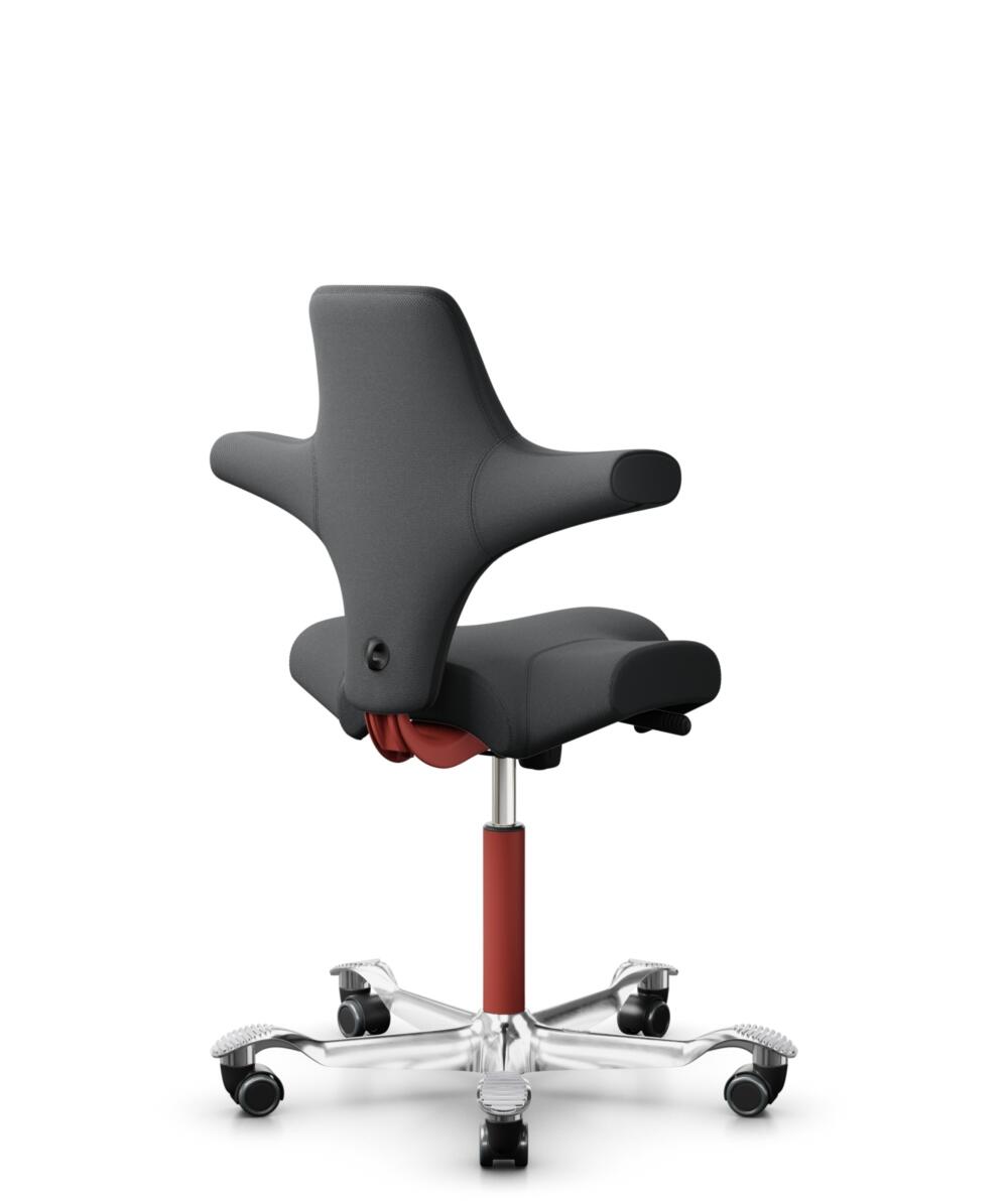 HÅG Capisco 8106 - Select (Gabriel) - Wol / Polyamide - SC60134 - Dark Grey - Framekleur - Blush Rose - Gasveer - 200 mm (Zithoogte 46-64cm) - Vloercontact - Harde wielen t.b.v. zachte vloeren - Voetenring - Nee, geen voetenring - Voetster - Ja, voetst... - 3