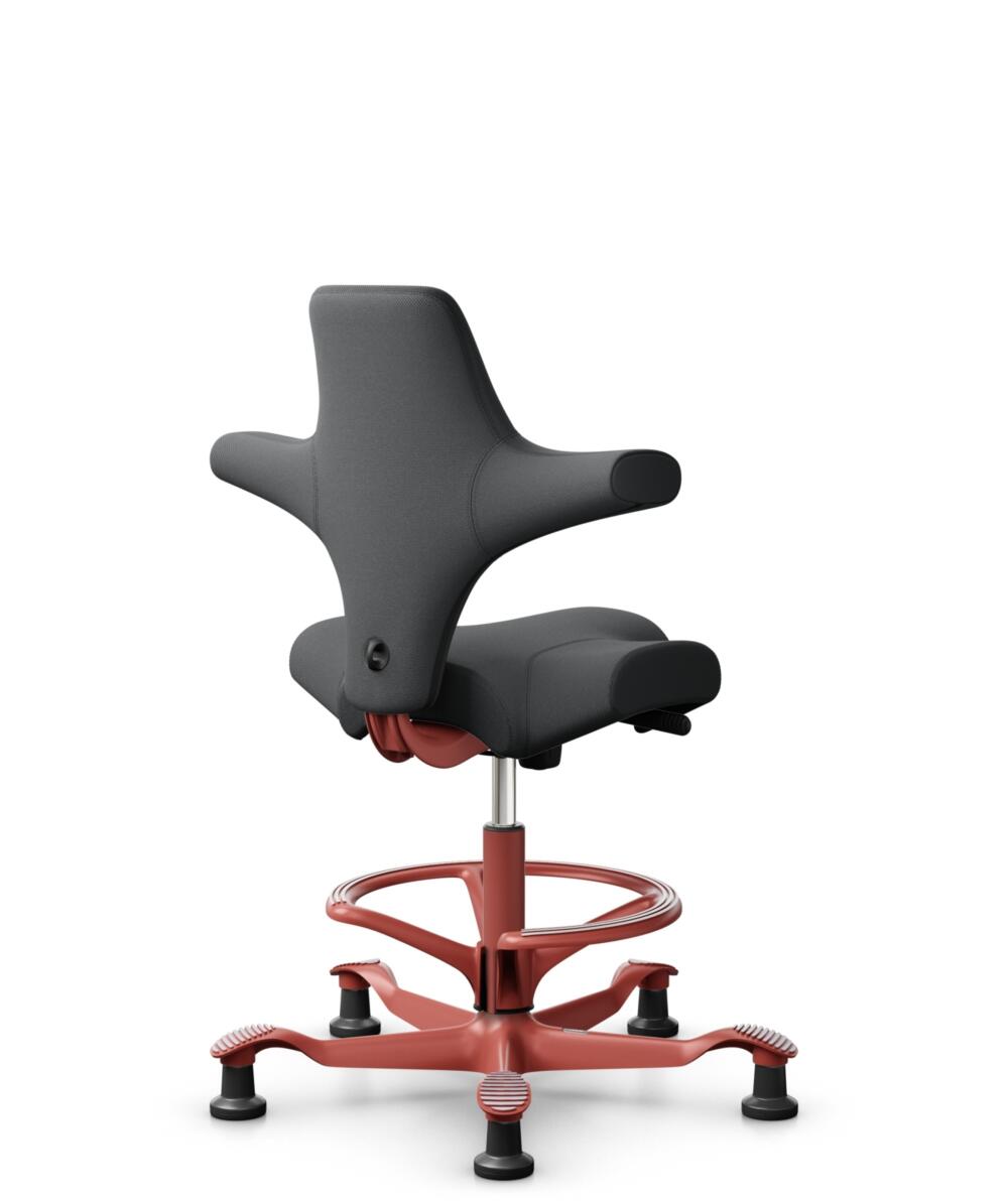 HÅG Capisco 8106 - Select (Gabriel) - Wol / Polyamide - SC60134 - Dark Grey - Framekleur - Blush Rose - Gasveer - 200 mm (Zithoogte 46-64cm) - Vloercontact - Glijdoppen - Voetenring - Ja, in framekleur - Voetster - Nee, voetster in framekleur - 3
