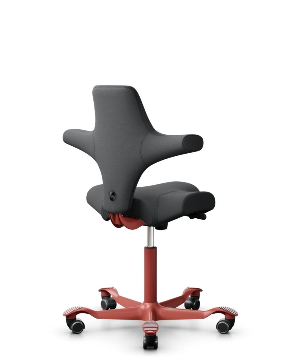 HÅG Capisco 8106 - Select (Gabriel) - Wol / Polyamide - SC60134 - Dark Grey - Framekleur - Blush Rose - Gasveer - 265 mm (Zithoogte 53-79cm) - Vloercontact - Harde wielen t.b.v. zachte vloeren - Voetenring - Nee, geen voetenring - Voetster - Nee, voets... - 3