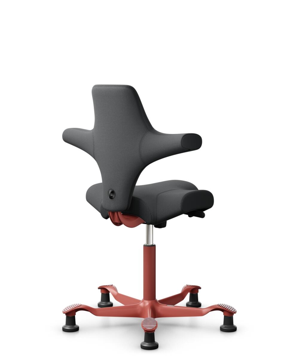 HÅG Capisco 8106 - Select (Gabriel) - Wol / Polyamide - SC60134 - Dark Grey - Framekleur - Blush Rose - Gasveer - 265 mm (Zithoogte 53-79cm) - Vloercontact - Glijdoppen - Voetenring - Nee, geen voetenring - Voetster - Nee, voetster in framekleur - 3