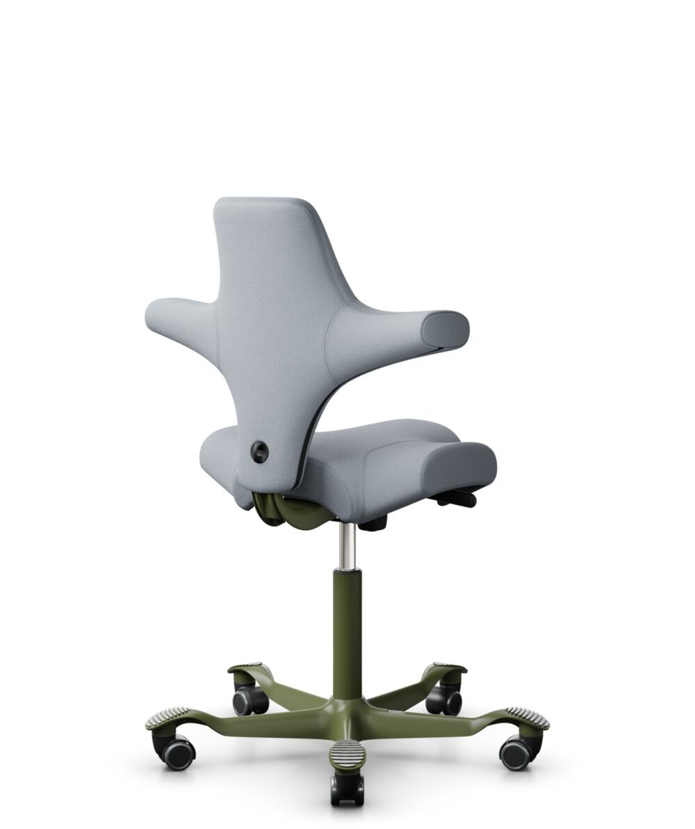 HÅG Capisco 8106 - Select (Gabriel) - Wol / Polyamide - SC60139 - Light grey - Framekleur - Wit - Gasveer - 150 mm (Zithoogte 40-55cm) - Vloercontact - Zachte wielen t.b.v. harde vloeren - Voetenring - Nee, geen voetenring - Voetster - Nee, voetster in... - 3
