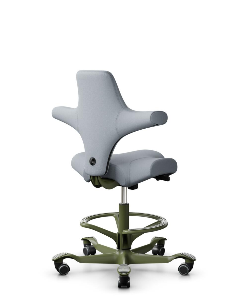 HÅG Capisco 8106 - Select (Gabriel) - Wol / Polyamide - SC60139 - Light grey - Framekleur - Wit - Gasveer - 200 mm (Zithoogte 46-64cm) - Vloercontact - Harde wielen t.b.v. zachte vloeren - Voetenring - Ja, in framekleur - Voetster - Nee, voetster in fr... - 3