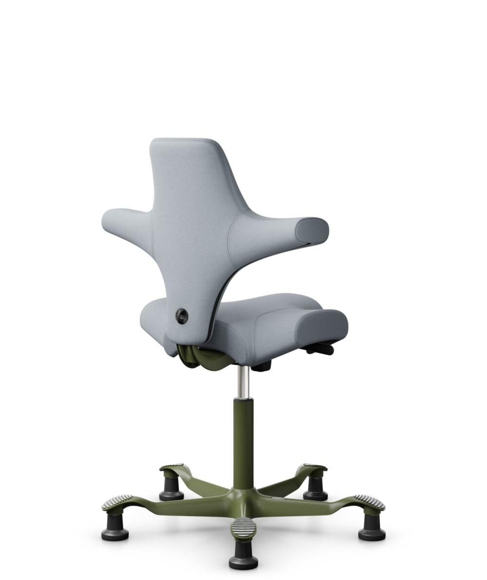 HÅG Capisco 8106 - Select (Gabriel) - Wol / Polyamide - SC60139 - Light grey - Framekleur - Wit - Gasveer - 200 mm (Zithoogte 46-64cm) - Vloercontact - Glijdoppen - Voetenring - Nee, geen voetenring - Voetster - Nee, voetster in framekleur - 3