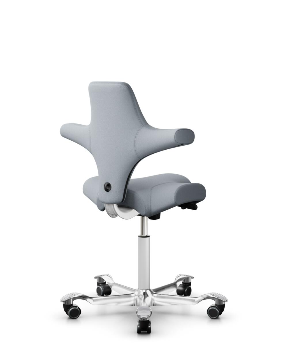 HÅG Capisco 8106 - Select (Gabriel) - Wol / Polyamide - SC60139 - Light grey - Framekleur - Zilver - Gasveer - 265 mm (Zithoogte 53-79cm) - Vloercontact - Zachte wielen t.b.v. harde vloeren - Voetenring - Nee, geen voetenring - Voetster - Ja, voetster ... - 3