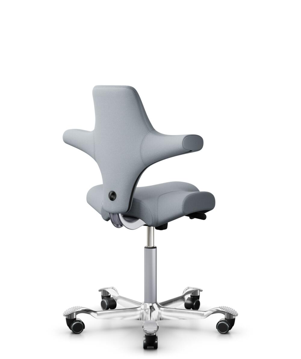 HÅG Capisco 8106 - Select (Gabriel) - Wol / Polyamide - SC60139 - Light grey - Framekleur - Blush Rose - Gasveer - 265 mm (Zithoogte 53-79cm) - Vloercontact - Zachte wielen t.b.v. harde vloeren - Voetenring - Nee, geen voetenring - Voetster - Ja, voets... - 3