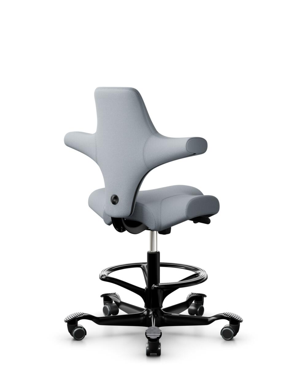 HÅG Capisco 8106 - Select (Gabriel) - Wol / Polyamide - SC60139 - Light grey - Framekleur - Moss Grey - Gasveer - 265 mm (Zithoogte 53-79cm) - Vloercontact - Zachte wielen t.b.v. harde vloeren - Voetenring - Ja, in framekleur - Voetster - Nee, voetster... - 3