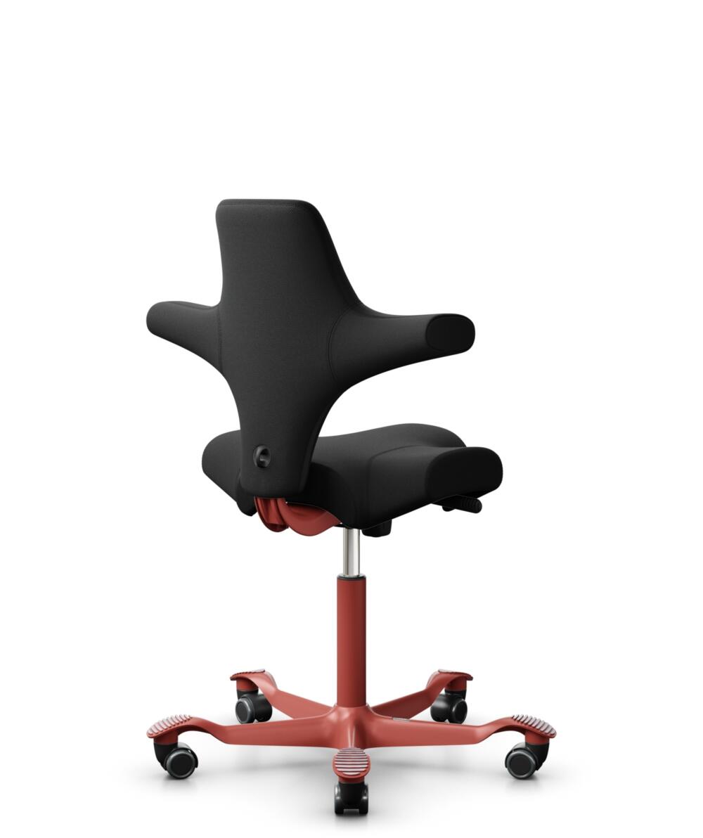HÅG Capisco 8106 - Select (Gabriel) - Wol / Polyamide - SC60999 - Black - Framekleur - Blush Rose - Gasveer - 200 mm (Zithoogte 46-64cm) - Vloercontact - Zachte wielen t.b.v. harde vloeren - Voetenring - Nee, geen voetenring - Voetster - Nee, voetster ... - 3