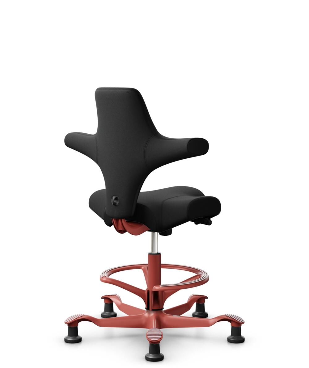 HÅG Capisco 8106 - Select (Gabriel) - Wol / Polyamide - SC60999 - Black - Framekleur - Blush Rose - Gasveer - 200 mm (Zithoogte 46-64cm) - Vloercontact - Glijdoppen - Voetenring - Ja, in framekleur - Voetster - Nee, voetster in framekleur - 3