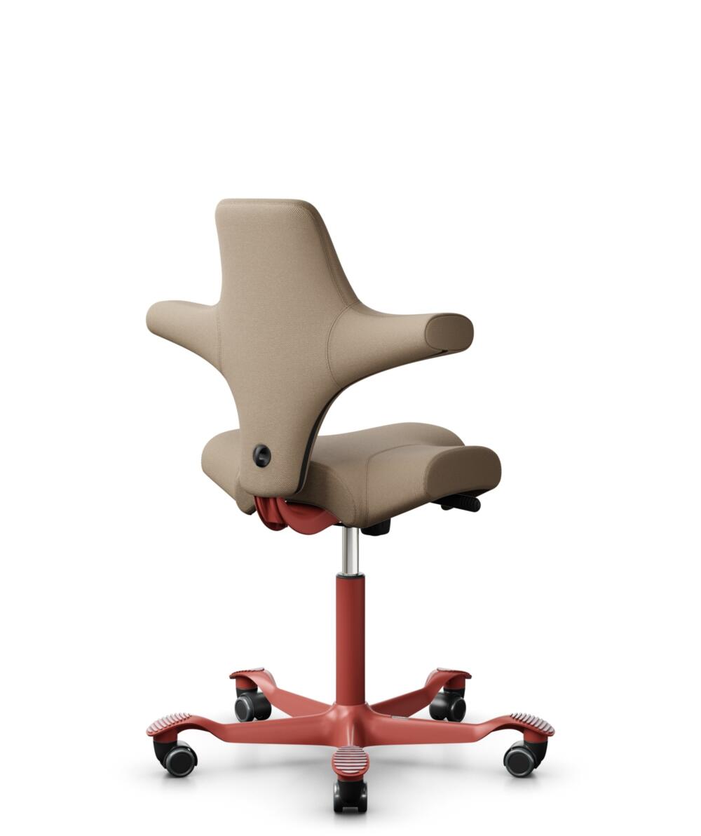 HÅG Capisco 8106 - Select (Gabriel) - Wol / Polyamide - SC61184 - Light brown - Framekleur - Blush Rose - Gasveer - 150 mm (Zithoogte 40-55cm) - Vloercontact - Zachte wielen t.b.v. harde vloeren - Voetenring - Nee, geen voetenring - Voetster - Nee, voe... - 3