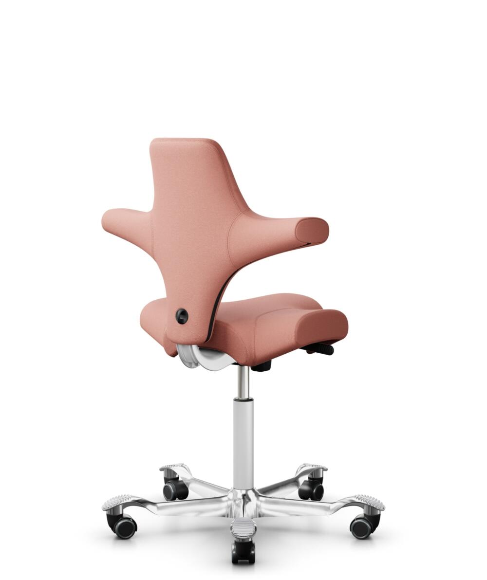 HÅG Capisco 8106 - Select (Gabriel) - Wol / Polyamide - SC64213 - Light blush - Framekleur - Wit - Gasveer - 265 mm (Zithoogte 53-79cm) - Vloercontact - Zachte wielen t.b.v. harde vloeren - Voetenring - Nee, geen voetenring - Voetster - Ja, voetster in... - 3