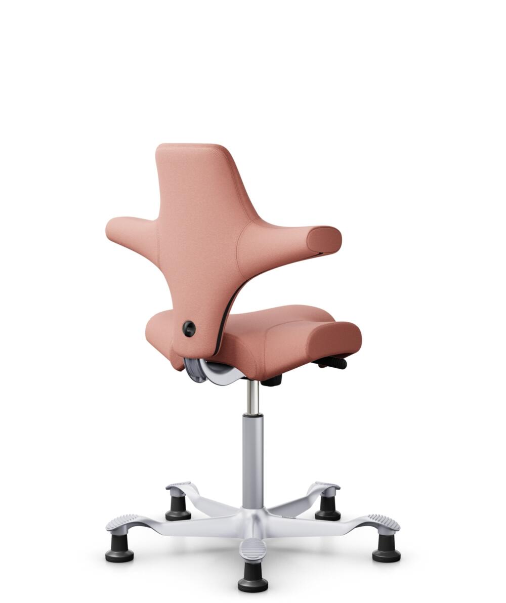 HÅG Capisco 8106 - Select (Gabriel) - Wol / Polyamide - SC64213 - Light blush - Framekleur - Zilver - Gasveer - 200 mm (Zithoogte 46-64cm) - Vloercontact - Glijdoppen - Voetenring - Nee, geen voetenring - Voetster - Nee, voetster in framekleur - 3
