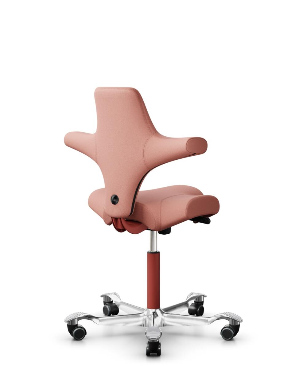 HÅG Capisco 8106 - Select (Gabriel) - Wol / Polyamide - SC64213 - Light blush - Framekleur - Blush Rose - Gasveer - 200 mm (Zithoogte 46-64cm) - Vloercontact - Harde wielen t.b.v. zachte vloeren - Voetenring - Nee, geen voetenring - Voetster - Ja, voet... - 3