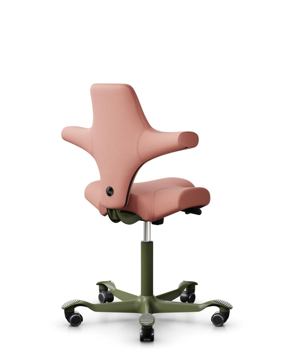 HÅG Capisco 8106 - Select (Gabriel) - Wol / Polyamide - SC64213 - Light blush - Framekleur - Moss Grey - Gasveer - 265 mm (Zithoogte 53-79cm) - Vloercontact - Harde wielen t.b.v. zachte vloeren - Voetenring - Nee, geen voetenring - Voetster - Nee, voet... - 3