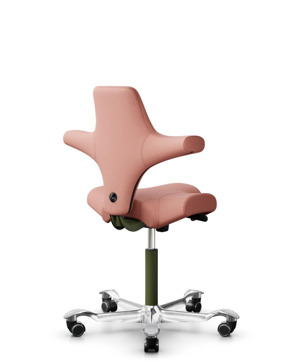 HÅG Capisco 8106 - Select (Gabriel) - Wol / Polyamide - SC64213 - Light blush - Framekleur - Moss Grey - Gasveer - 265 mm (Zithoogte 53-79cm) - Vloercontact - Zachte wielen t.b.v. harde vloeren - Voetenring - Nee, geen voetenring - Voetster - Ja, voets... - 3