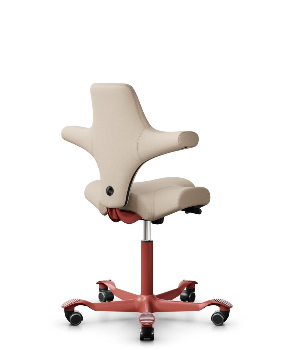 HÅG Capisco 8106 - Select (Gabriel) - Wol / Polyamide - SC61188 - Light beige - Framekleur - Blush Rose - Gasveer - 150 mm (Zithoogte 40-55cm) - Vloercontact - Harde wielen t.b.v. zachte vloeren - Voetenring - Nee, geen voetenring - Voetster - Nee, voe... - 3