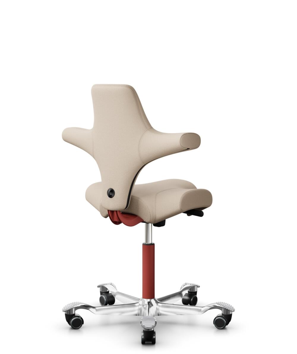 HÅG Capisco 8106 - Select (Gabriel) - Wol / Polyamide - SC61188 - Light beige - Framekleur - Blush Rose - Gasveer - 200 mm (Zithoogte 46-64cm) - Vloercontact - Harde wielen t.b.v. zachte vloeren - Voetenring - Nee, geen voetenring - Voetster - Ja, voet... - 3