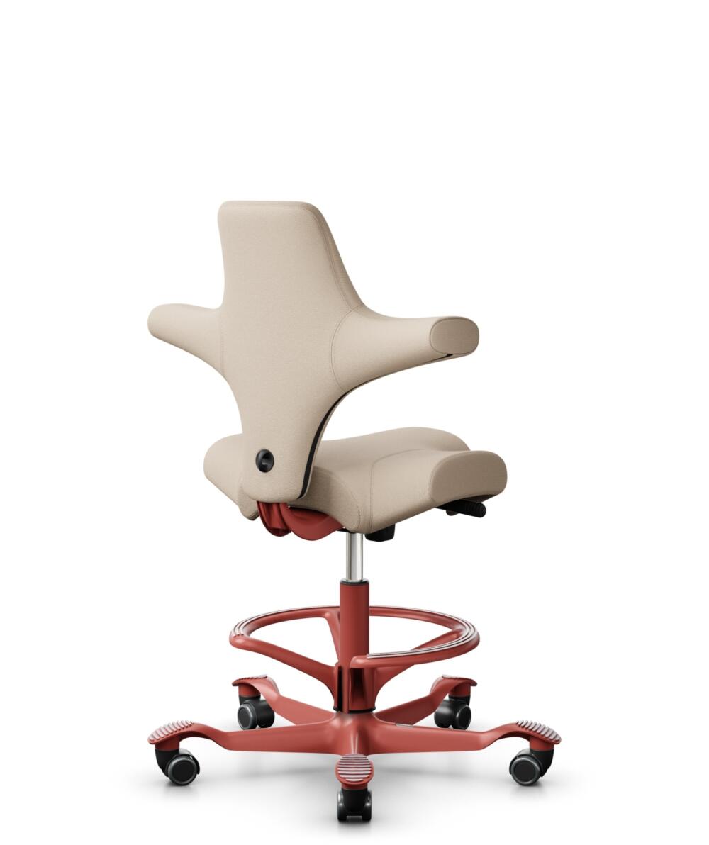 HÅG Capisco 8106 - Select (Gabriel) - Wol / Polyamide - SC61188 - Light beige - Framekleur - Blush Rose - Gasveer - 200 mm (Zithoogte 46-64cm) - Vloercontact - Zachte wielen t.b.v. harde vloeren - Voetenring - Ja, in framekleur - Voetster - Nee, voetst... - 3