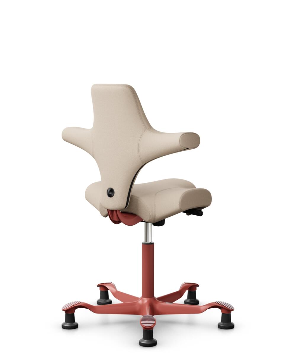 HÅG Capisco 8106 - Select (Gabriel) - Wol / Polyamide - SC61188 - Light beige - Framekleur - Blush Rose - Gasveer - 265 mm (Zithoogte 53-79cm) - Vloercontact - Glijdoppen - Voetenring - Nee, geen voetenring - Voetster - Nee, voetster in framekleur - 3