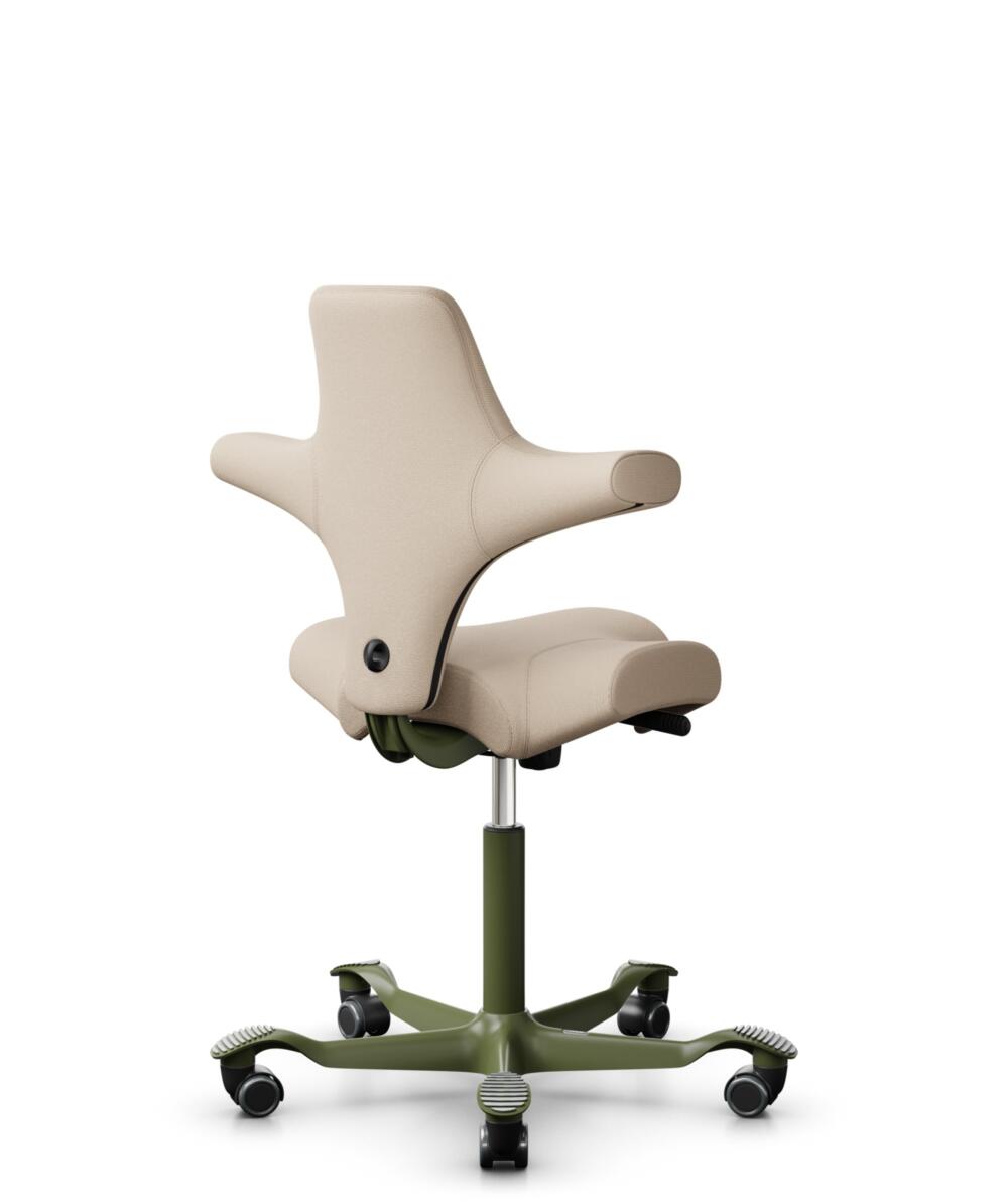 HÅG Capisco 8106 - Select (Gabriel) - Wol / Polyamide - SC61188 - Light beige - Framekleur - Moss Grey - Gasveer - 150 mm (Zithoogte 40-55cm) - Vloercontact - Zachte wielen t.b.v. harde vloeren - Voetenring - Nee, geen voetenring - Voetster - Nee, voet... - 3