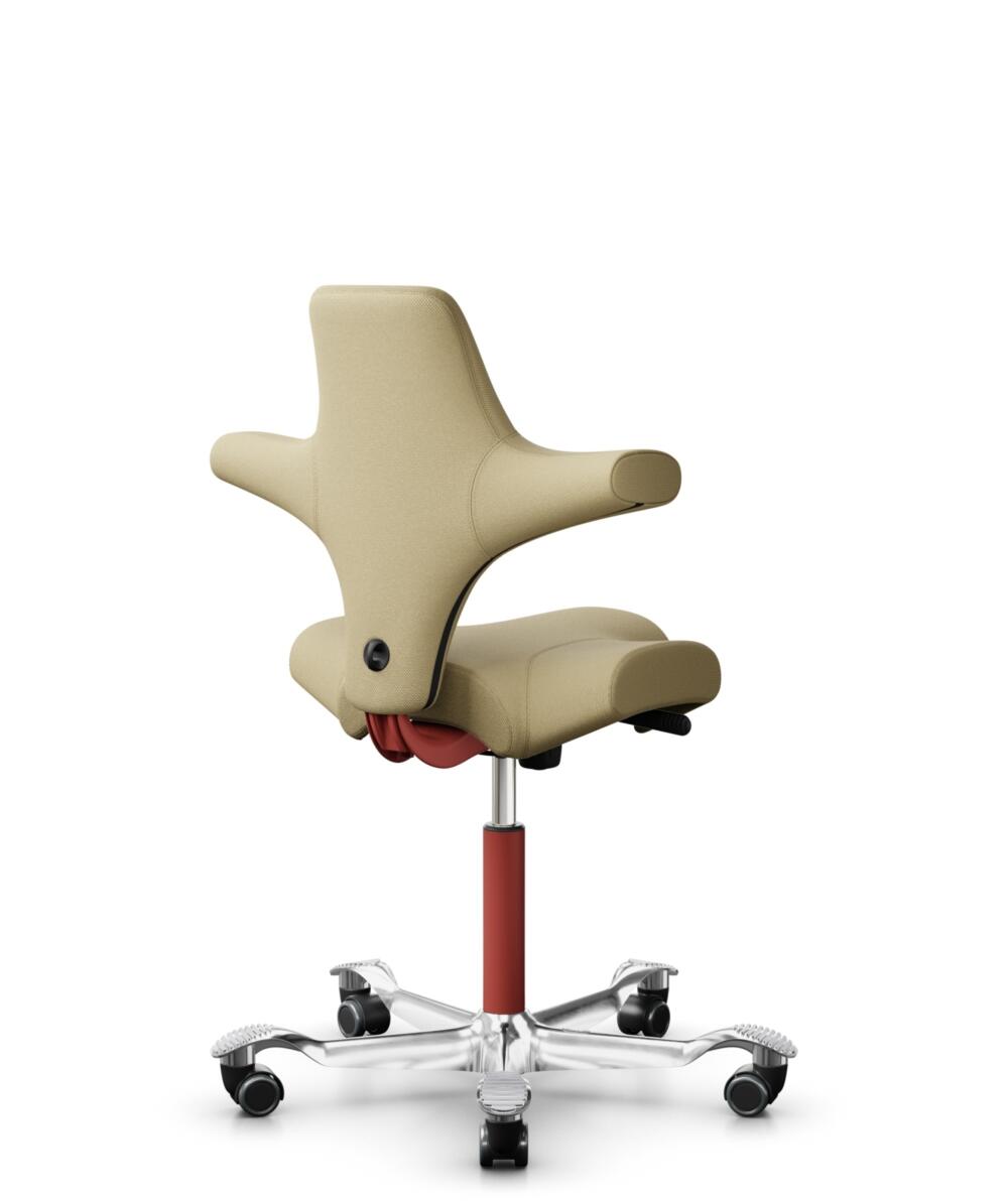 HÅG Capisco 8106 - Select (Gabriel) - Wol / Polyamide - SC62097 - Light ochre - Framekleur - Blush Rose - Gasveer - 200 mm (Zithoogte 46-64cm) - Vloercontact - Zachte wielen t.b.v. harde vloeren - Voetenring - Nee, geen voetenring - Voetster - Ja, voet... - 1