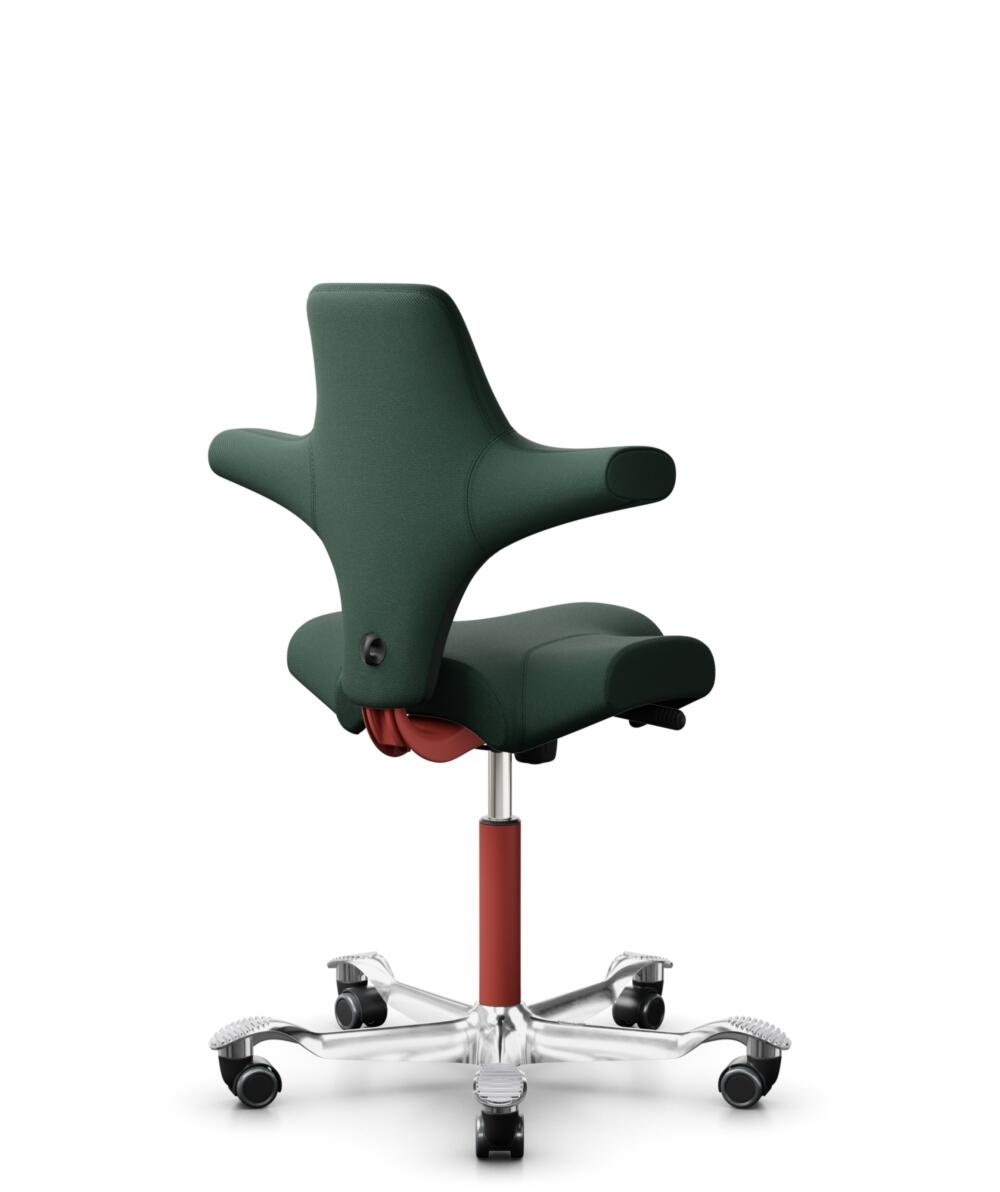 HÅG Capisco 8106 - Select (Gabriel) - Wol / Polyamide - SC68209 - Dark green - Framekleur - Blush Rose - Gasveer - 200 mm (Zithoogte 46-64cm) - Vloercontact - Harde wielen t.b.v. zachte vloeren - Voetenring - Nee, geen voetenring - Voetster - Ja, voets... - 1