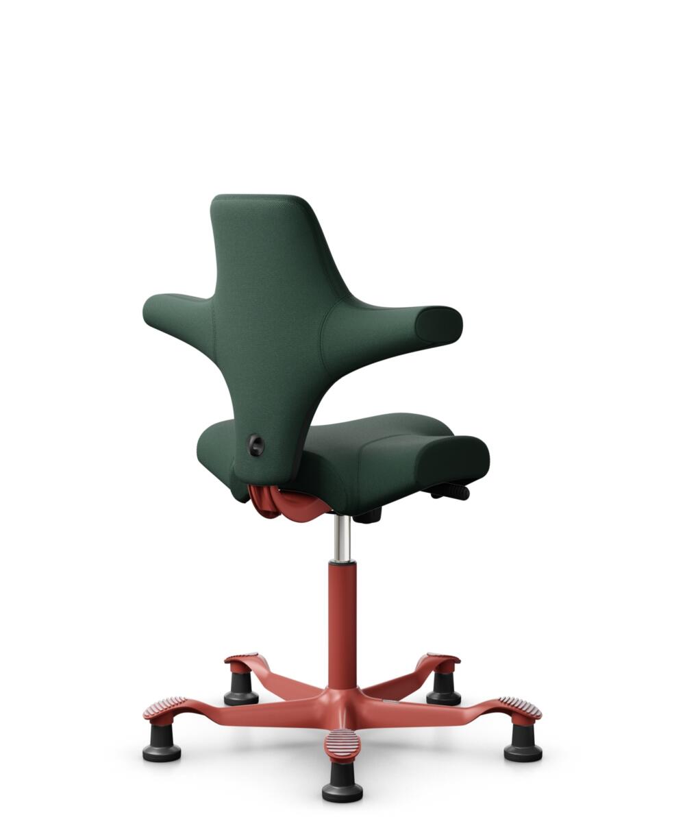 HÅG Capisco 8106 - Select (Gabriel) - Wol / Polyamide - SC68209 - Dark green - Framekleur - Blush Rose - Gasveer - 200 mm (Zithoogte 46-64cm) - Vloercontact - Glijdoppen - Voetenring - Nee, geen voetenring - Voetster - Nee, voetster in framekleur - 3