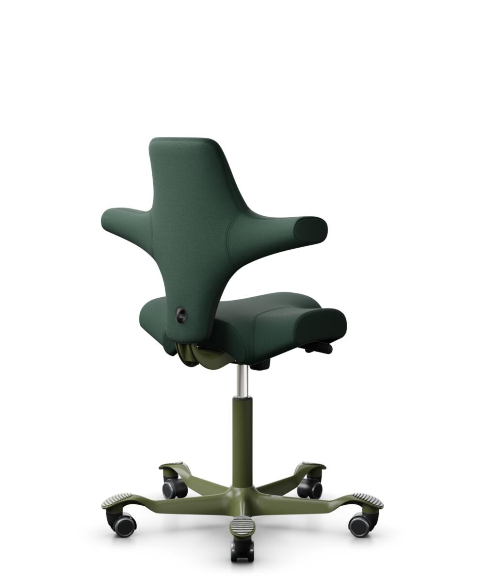 HÅG Capisco 8106 - Select (Gabriel) - Wol / Polyamide - SC68209 - Dark green - Framekleur - Moss Grey - Gasveer - 150 mm (Zithoogte 40-55cm) - Vloercontact - Harde wielen t.b.v. zachte vloeren - Voetenring - Nee, geen voetenring - Voetster - Nee, voets... - 1