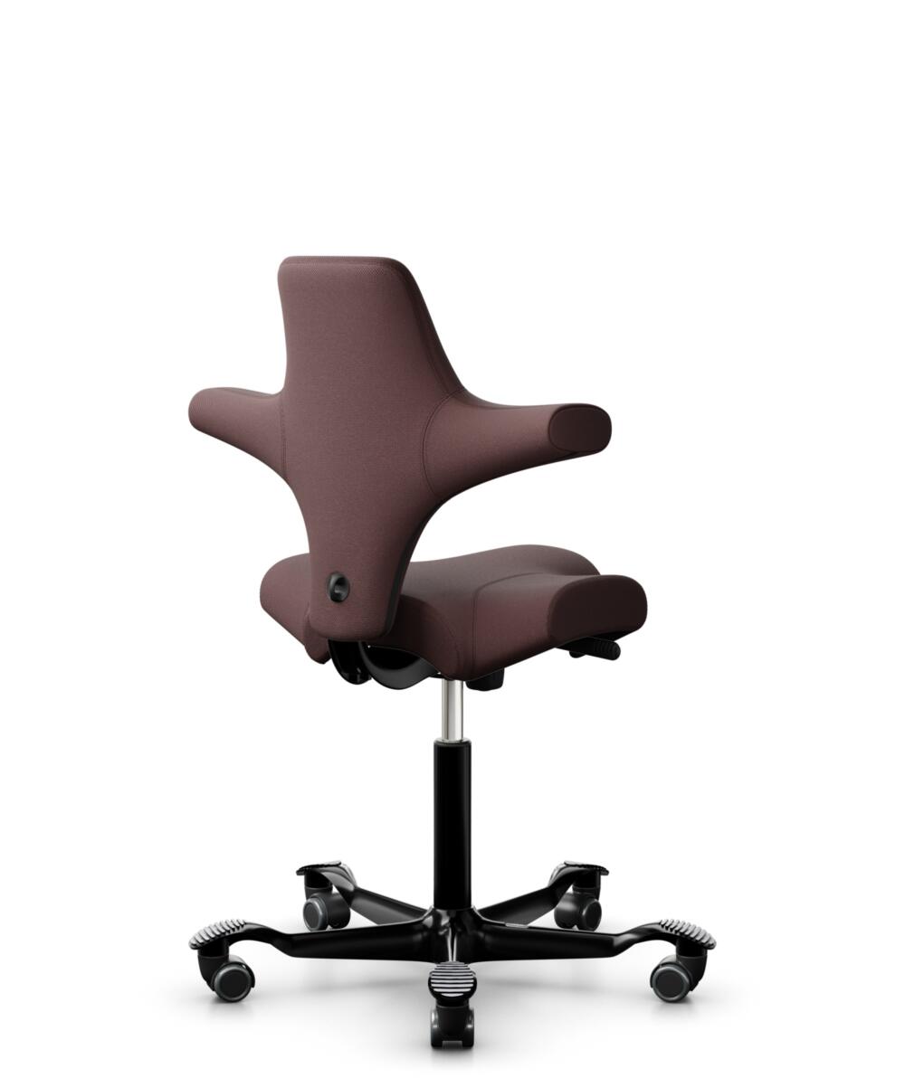 HÅG Capisco 8106 - Select (Gabriel) - Wol / Polyamide - SC61186 - Chestnut - Framekleur - Zwart - Gasveer - 150 mm (Zithoogte 40-55cm) - Vloercontact - Harde wielen t.b.v. zachte vloeren - Voetenring - Nee, geen voetenring - Voetster - Nee, voetster in... - 3