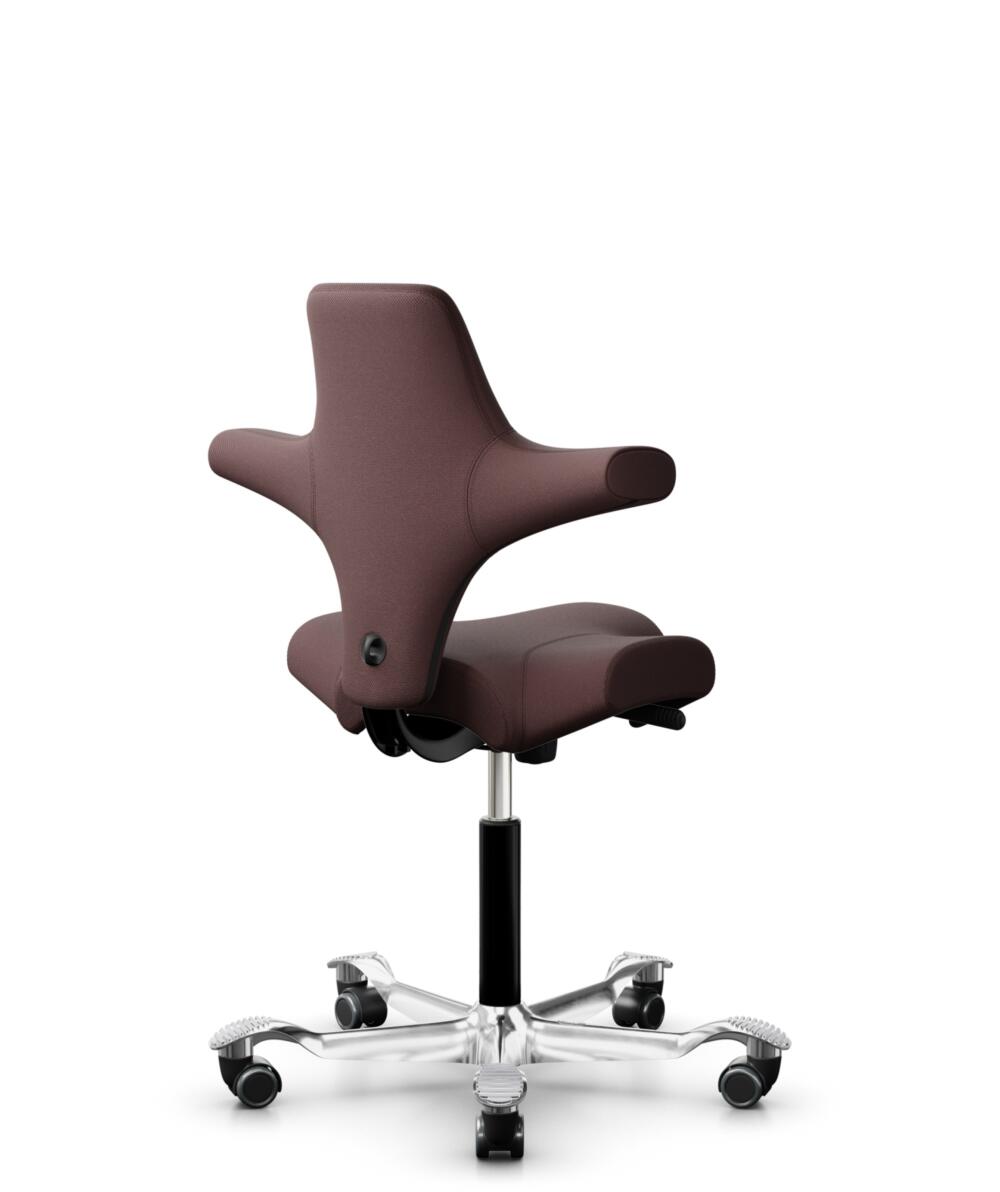 HÅG Capisco 8106 - Select (Gabriel) - Wol / Polyamide - SC61186 - Chestnut - Framekleur - Zwart - Gasveer - 150 mm (Zithoogte 40-55cm) - Vloercontact - Zachte wielen t.b.v. harde vloeren - Voetenring - Nee, geen voetenring - Voetster - Ja, voetster in ... - 1