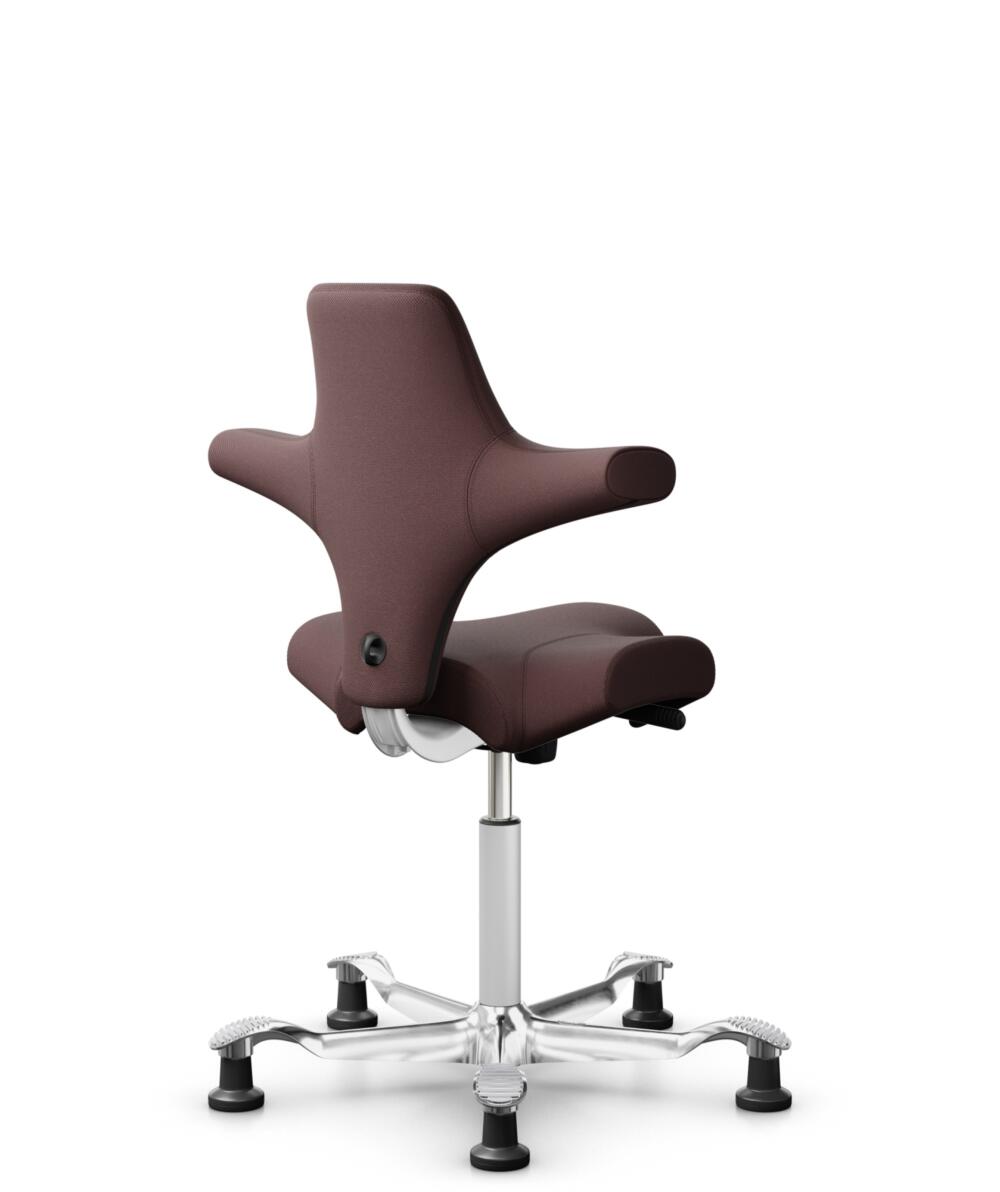 HÅG Capisco 8106 - Select (Gabriel) - Wol / Polyamide - SC61186 - Chestnut - Framekleur - Wit - Gasveer - 200 mm (Zithoogte 46-64cm) - Vloercontact - Glijdoppen - Voetenring - Nee, geen voetenring - Voetster - Ja, voetster in gepolijst aluminium - 1