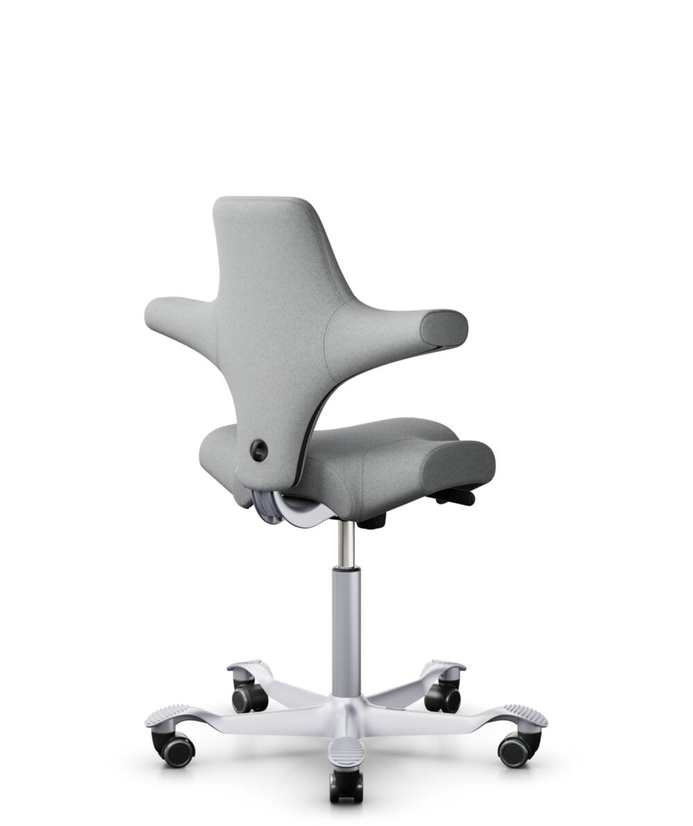 HÅG Capisco 8106 - Capture (Gabriel) - Wol / Polyamide - CPT4102 - Light grey - Framekleur - Zilver - Gasveer - 200 mm (Zithoogte 46-64cm) - Vloercontact - Zachte wielen t.b.v. harde vloeren - Voetenring - Nee, geen voetenring - Voetster - Nee, voetste... - 3