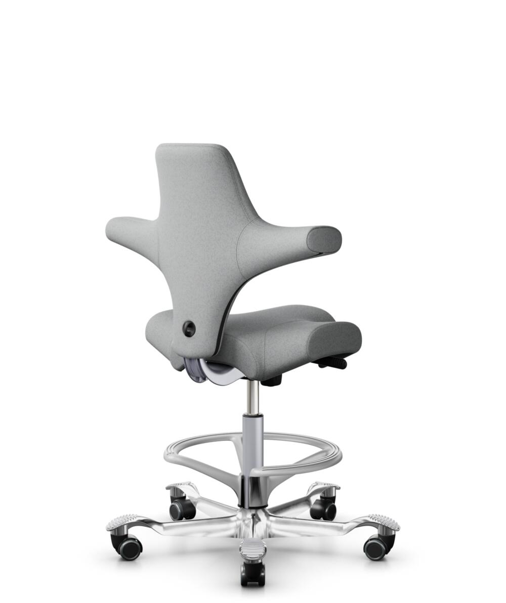 HÅG Capisco 8106 - Capture (Gabriel) - Wol / Polyamide - CPT4102 - Light grey - Framekleur - Zilver - Gasveer - 200 mm (Zithoogte 46-64cm) - Vloercontact - Zachte wielen t.b.v. harde vloeren - Voetenring - Ja, in framekleur - Voetster - Ja, voetster in... - 1