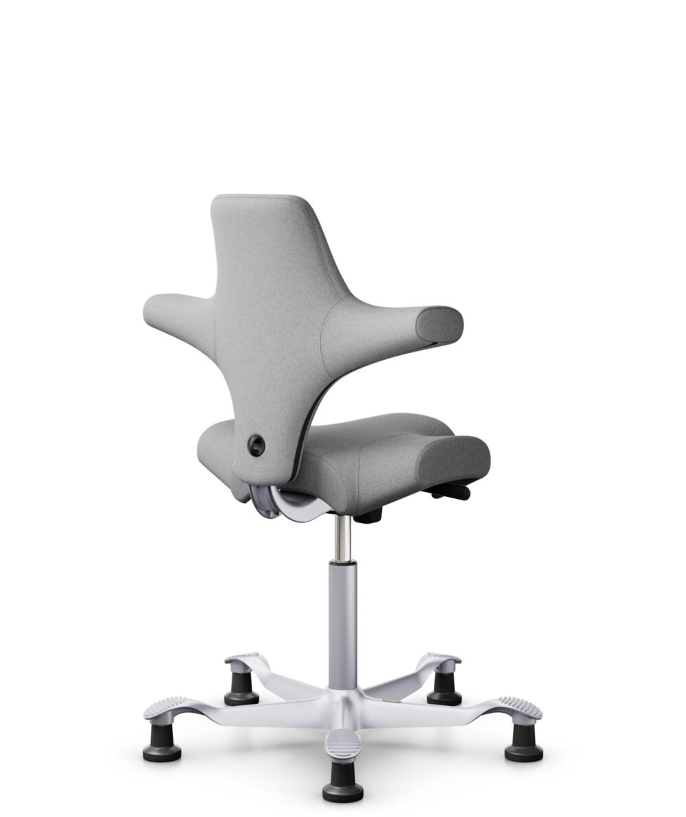 HÅG Capisco 8106 - Capture (Gabriel) - Wol / Polyamide - CPT4102 - Light grey - Framekleur - Zilver - Gasveer - 200 mm (Zithoogte 46-64cm) - Vloercontact - Glijdoppen - Voetenring - Nee, geen voetenring - Voetster - Nee, voetster in framekleur - 1