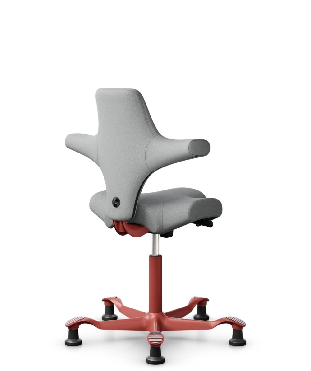 HÅG Capisco 8106 - Capture (Gabriel) - Wol / Polyamide - CPT4102 - Light grey - Framekleur - Blush Rose - Gasveer - 150 mm (Zithoogte 40-55cm) - Vloercontact - Glijdoppen - Voetenring - Nee, geen voetenring - Voetster - Nee, voetster in framekleur - 3