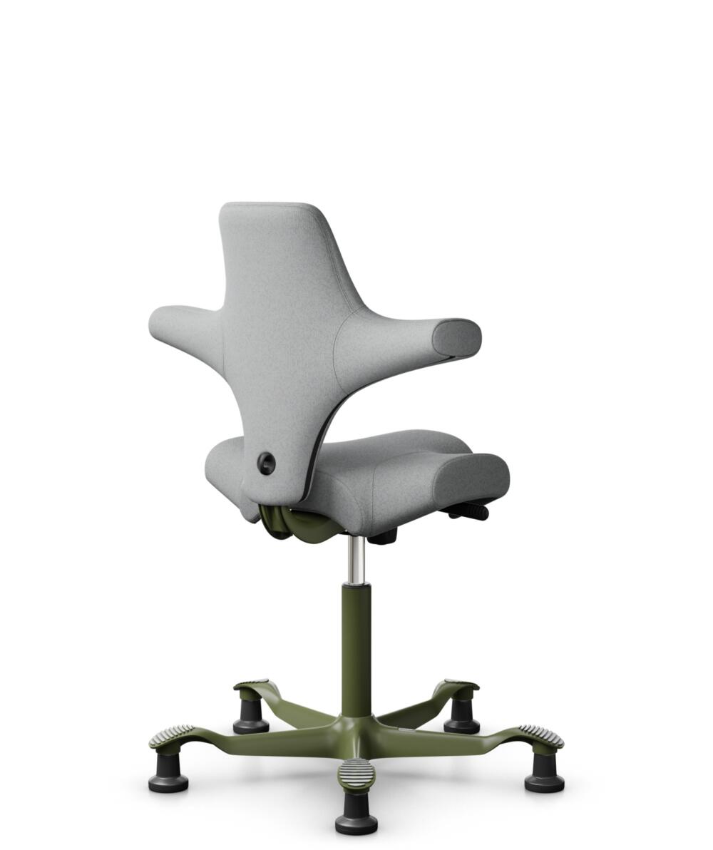 HÅG Capisco 8106 - Capture (Gabriel) - Wol / Polyamide - CPT4102 - Light grey - Framekleur - Moss Grey - Gasveer - 200 mm (Zithoogte 46-64cm) - Vloercontact - Glijdoppen - Voetenring - Nee, geen voetenring - Voetster - Nee, voetster in framekleur - 1