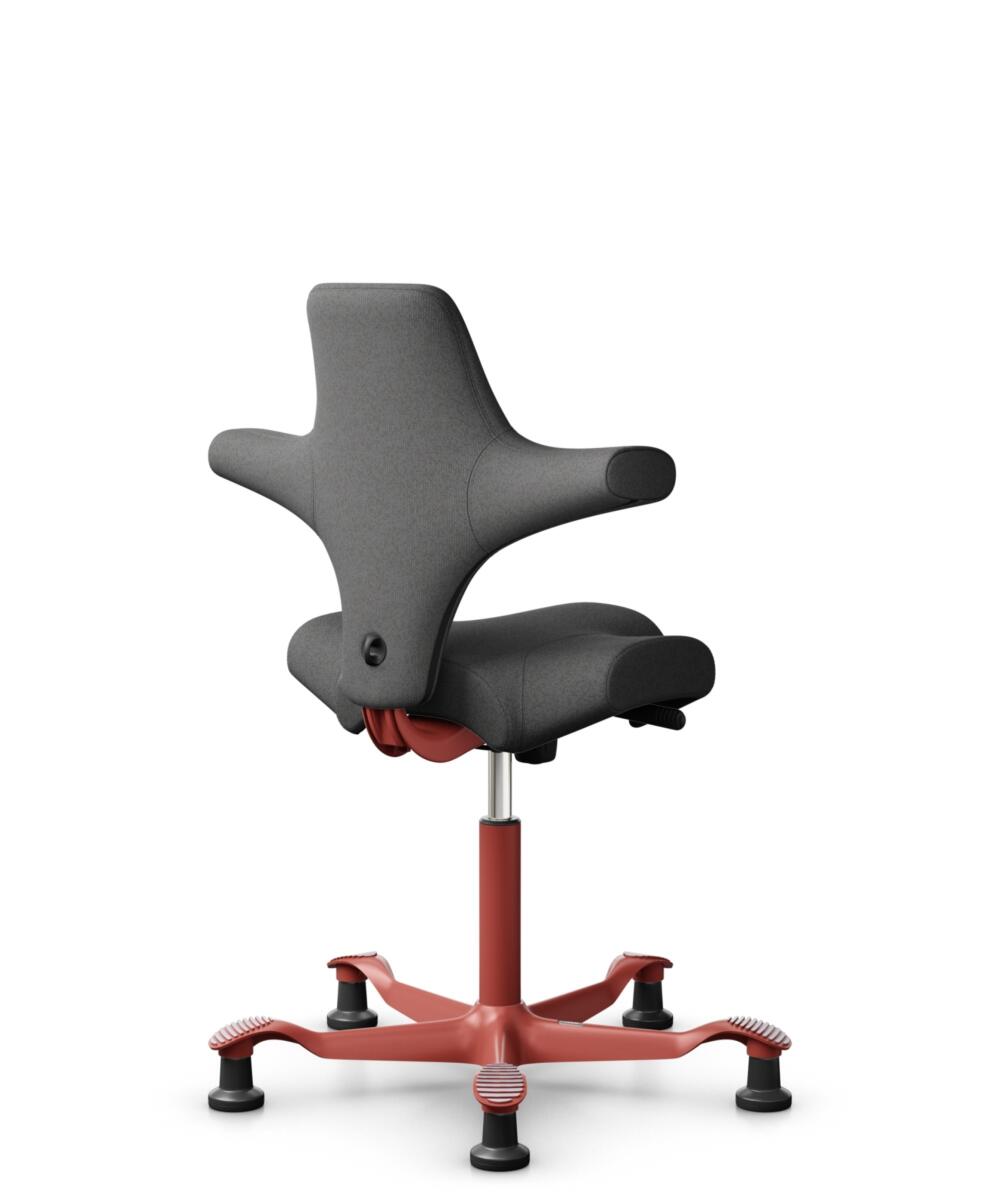 HÅG Capisco 8106 - Capture (Gabriel) - Wol / Polyamide - CPT4601 - Dark grey - Framekleur - Blush Rose - Gasveer - 150 mm (Zithoogte 40-55cm) - Vloercontact - Glijdoppen - Voetenring - Nee, geen voetenring - Voetster - Nee, voetster in framekleur - 3