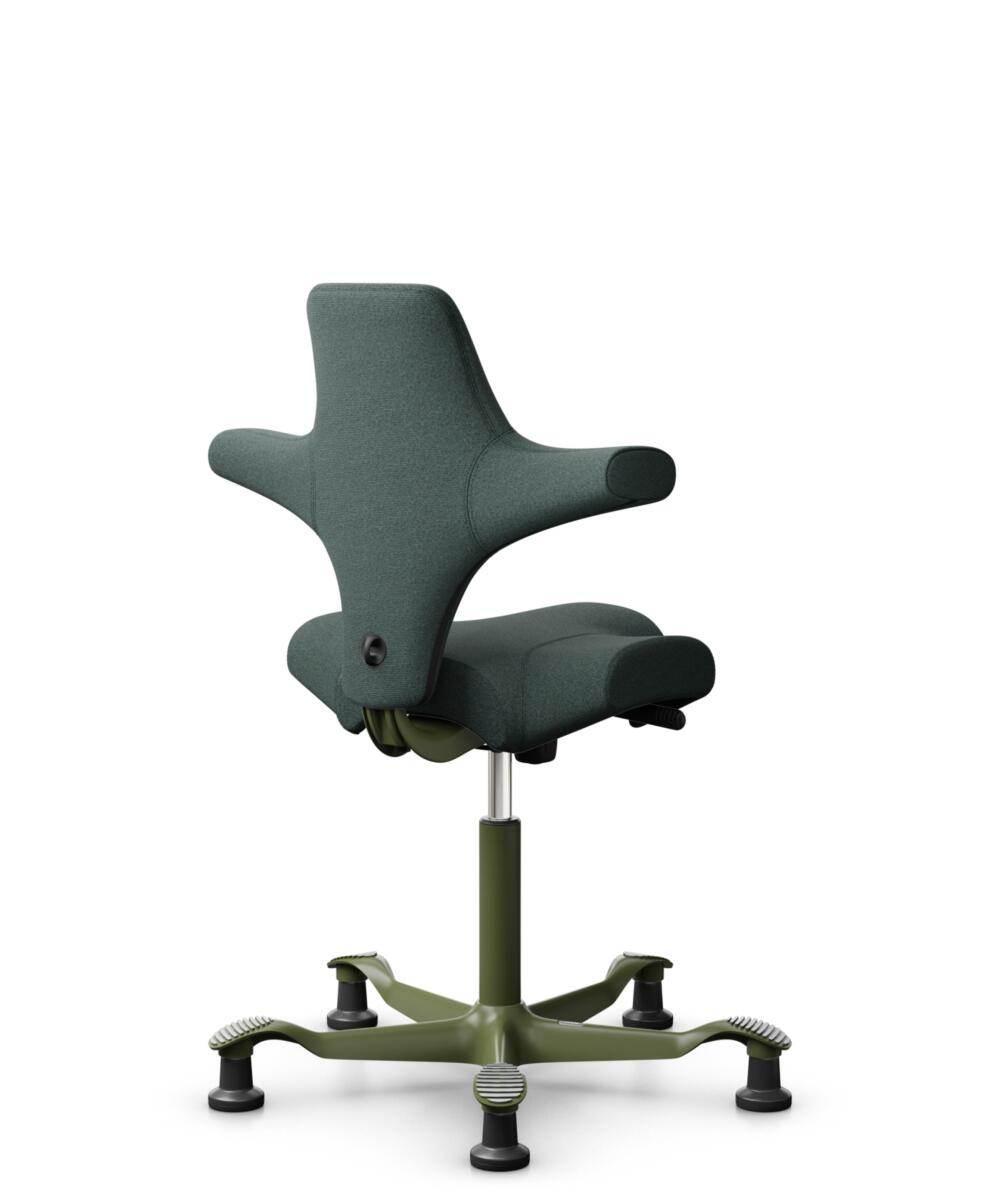 HÅG Capisco 8106 - Capture (Gabriel) - Wol / Polyamide - CPT6601 - Blue - Framekleur - Moss Grey - Gasveer - 200 mm (Zithoogte 46-64cm) - Vloercontact - Glijdoppen - Voetenring - Nee, geen voetenring - Voetster - Nee, voetster in framekleur - 3