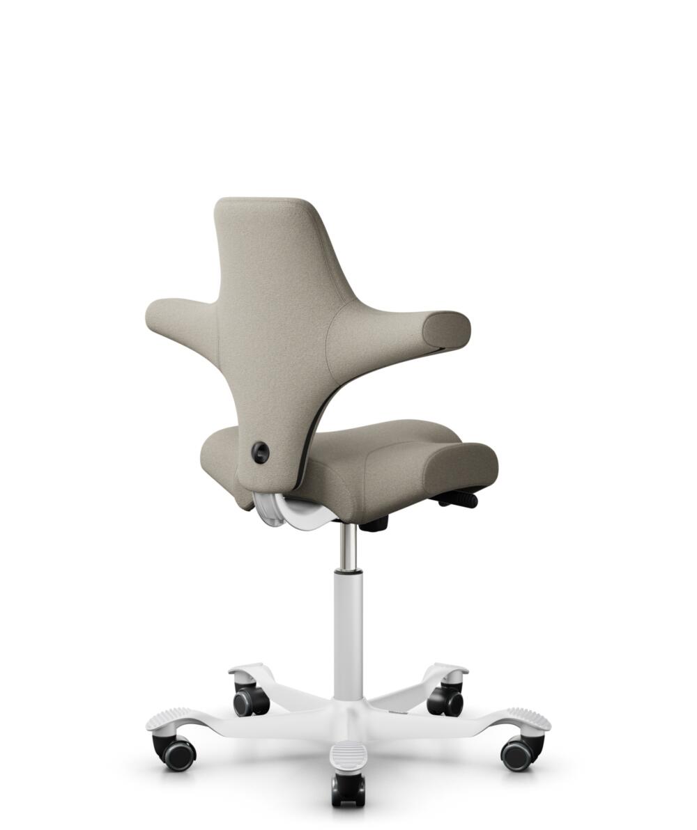 HÅG Capisco 8106 - Capture (Gabriel) - Wol / Polyamide - CPT5103 - Light beige - Framekleur - Wit - Gasveer - 265 mm (Zithoogte 53-79cm) - Vloercontact - Zachte wielen t.b.v. harde vloeren - Voetenring - Nee, geen voetenring - Voetster - Nee, voetster ... - 3