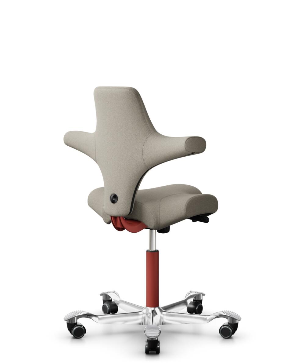 HÅG Capisco 8106 - Capture (Gabriel) - Wol / Polyamide - CPT5103 - Light beige - Framekleur - Blush Rose - Gasveer - 150 mm (Zithoogte 40-55cm) - Vloercontact - Harde wielen t.b.v. zachte vloeren - Voetenring - Nee, geen voetenring - Voetster - Ja, voe... - 1