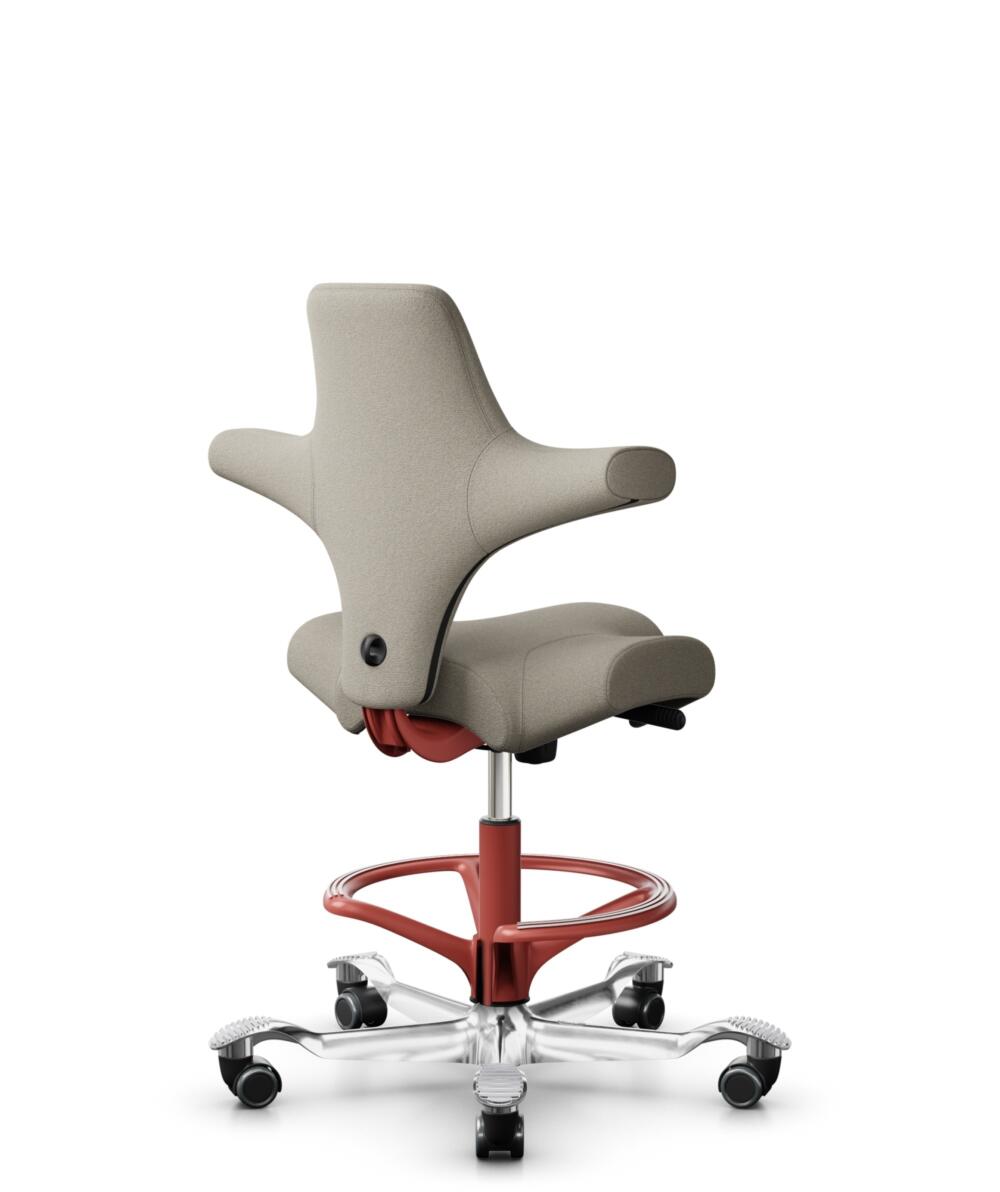 HÅG Capisco 8106 - Capture (Gabriel) - Wol / Polyamide - CPT5103 - Light beige - Framekleur - Blush Rose - Gasveer - 200 mm (Zithoogte 46-64cm) - Vloercontact - Harde wielen t.b.v. zachte vloeren - Voetenring - Ja, in framekleur - Voetster - Ja, voetst... - 3