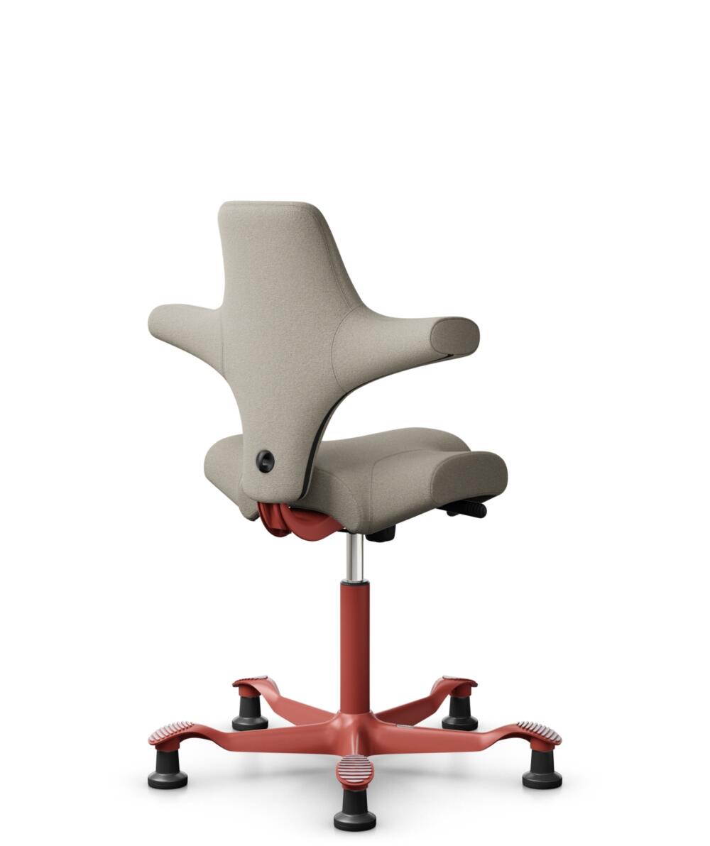 HÅG Capisco 8106 - Capture (Gabriel) - Wol / Polyamide - CPT5103 - Light beige - Framekleur - Blush Rose - Gasveer - 265 mm (Zithoogte 53-79cm) - Vloercontact - Glijdoppen - Voetenring - Nee, geen voetenring - Voetster - Nee, voetster in framekleur - 3