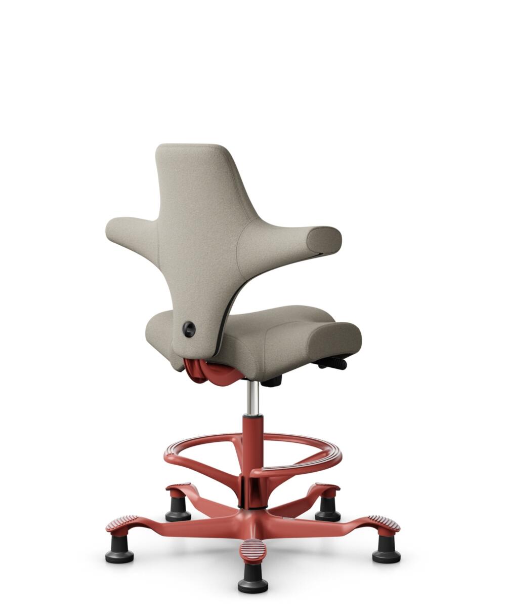 HÅG Capisco 8106 - Capture (Gabriel) - Wol / Polyamide - CPT5103 - Light beige - Framekleur - Blush Rose - Gasveer - 265 mm (Zithoogte 53-79cm) - Vloercontact - Glijdoppen - Voetenring - Ja, in framekleur - Voetster - Nee, voetster in framekleur - 1