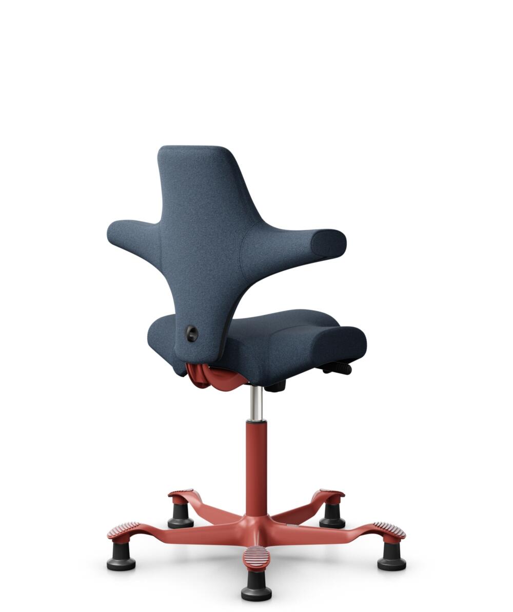HÅG Capisco 8106 - Capture (Gabriel) - Wol / Polyamide - CPT6001 - Dark blue - Framekleur - Blush Rose - Gasveer - 150 mm (Zithoogte 40-55cm) - Vloercontact - Glijdoppen - Voetenring - Nee, geen voetenring - Voetster - Nee, voetster in framekleur - 3