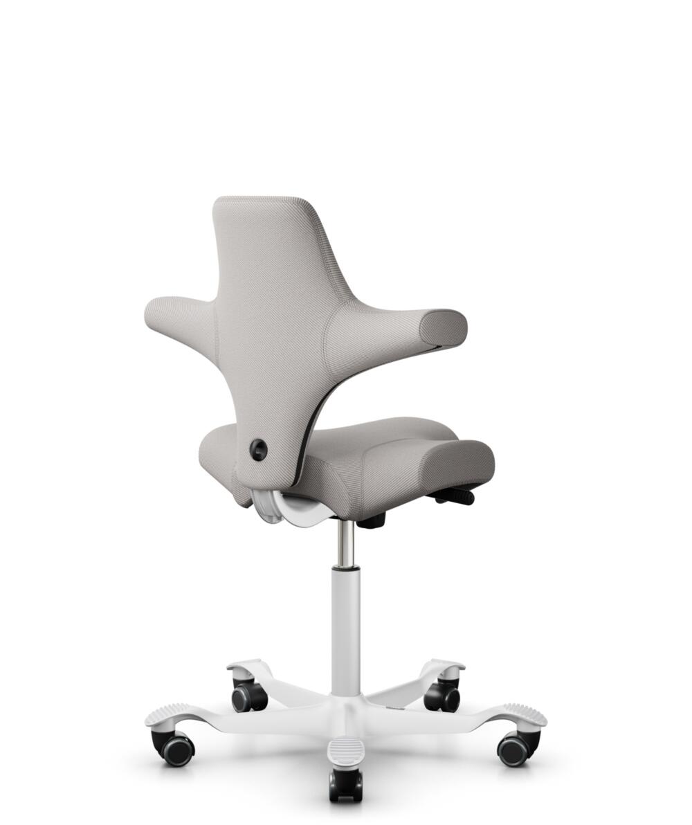 HÅG Capisco 8106 - Oceanic (Camira) - Gerecycled Polyester - OCI014 - Light beige - Framekleur - Wit - Gasveer - 150 mm (Zithoogte 40-55cm) - Vloercontact - Zachte wielen t.b.v. harde vloeren - Voetenring - Nee, geen voetenring - Voetster - Nee, voetst... - 3