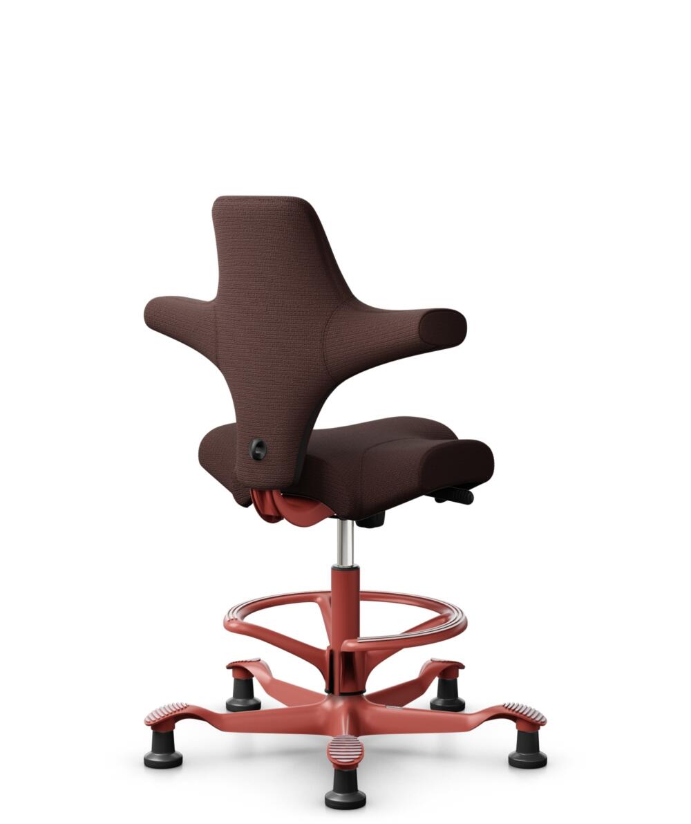 HÅG Capisco 8106 - Sirdal (GU) - Wol - SRD480 - Chestnut - Framekleur - Blush Rose - Gasveer - 265 mm (Zithoogte 53-79cm) - Vloercontact - Glijdoppen - Voetenring - Ja, in framekleur - Voetster - Nee, voetster in framekleur - 3