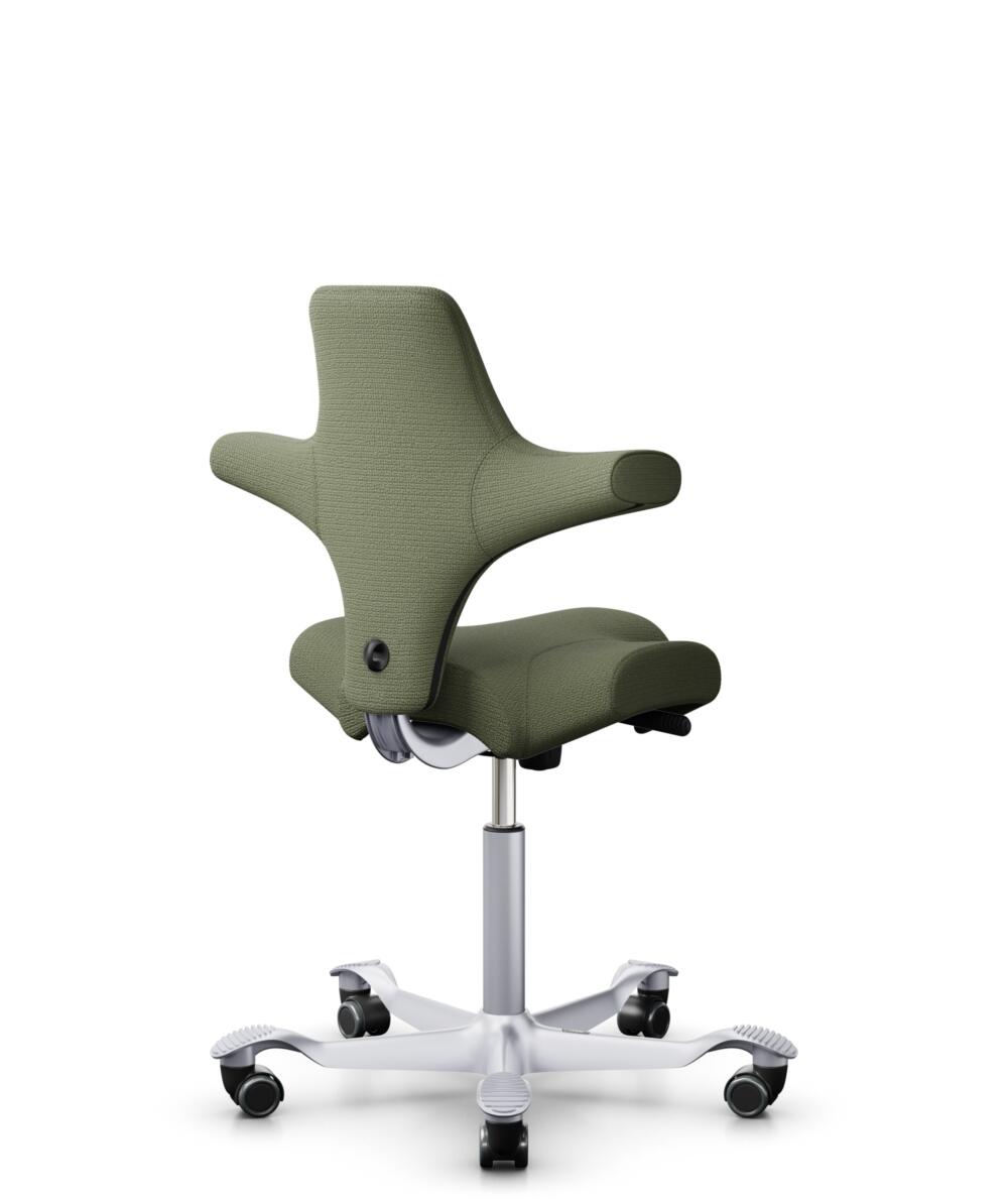 HÅG Capisco 8106 - Sirdal (GU) - Wol - SRD960 - Green - Framekleur - Zilver - Gasveer - 200 mm (Zithoogte 46-64cm) - Vloercontact - Harde wielen t.b.v. zachte vloeren - Voetenring - Nee, geen voetenring - Voetster - Nee, voetster in framekleur - 3