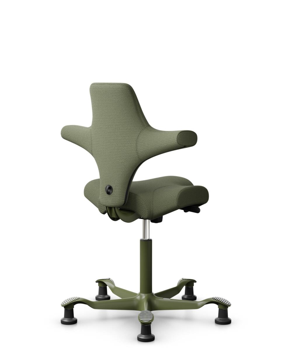 HÅG Capisco 8106 - Sirdal (GU) - Wol - SRD960 - Green - Framekleur - Moss Grey - Gasveer - 150 mm (Zithoogte 40-55cm) - Vloercontact - Glijdoppen - Voetenring - Nee, geen voetenring - Voetster - Nee, voetster in framekleur - 3