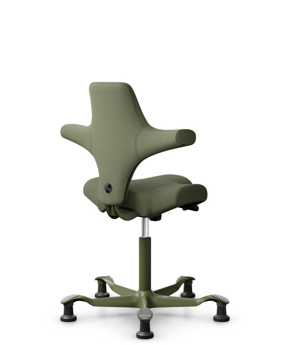 HÅG Capisco 8106 - Sirdal (GU) - Wol - SRD960 - Green - Framekleur - Moss Grey - Gasveer - 265 mm (Zithoogte 53-79cm) - Vloercontact - Glijdoppen - Voetenring - Nee, geen voetenring - Voetster - Nee, voetster in framekleur - 3