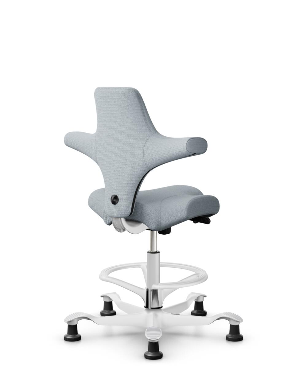 HÅG Capisco 8106 - Sirdal (GU) - Wol - SRD120 Light grey - Framekleur - Wit - Gasveer - 200 mm (Zithoogte 46-64cm) - Vloercontact - Glijdoppen - Voetenring - Ja, in framekleur - Voetster - Nee, voetster in framekleur - 3