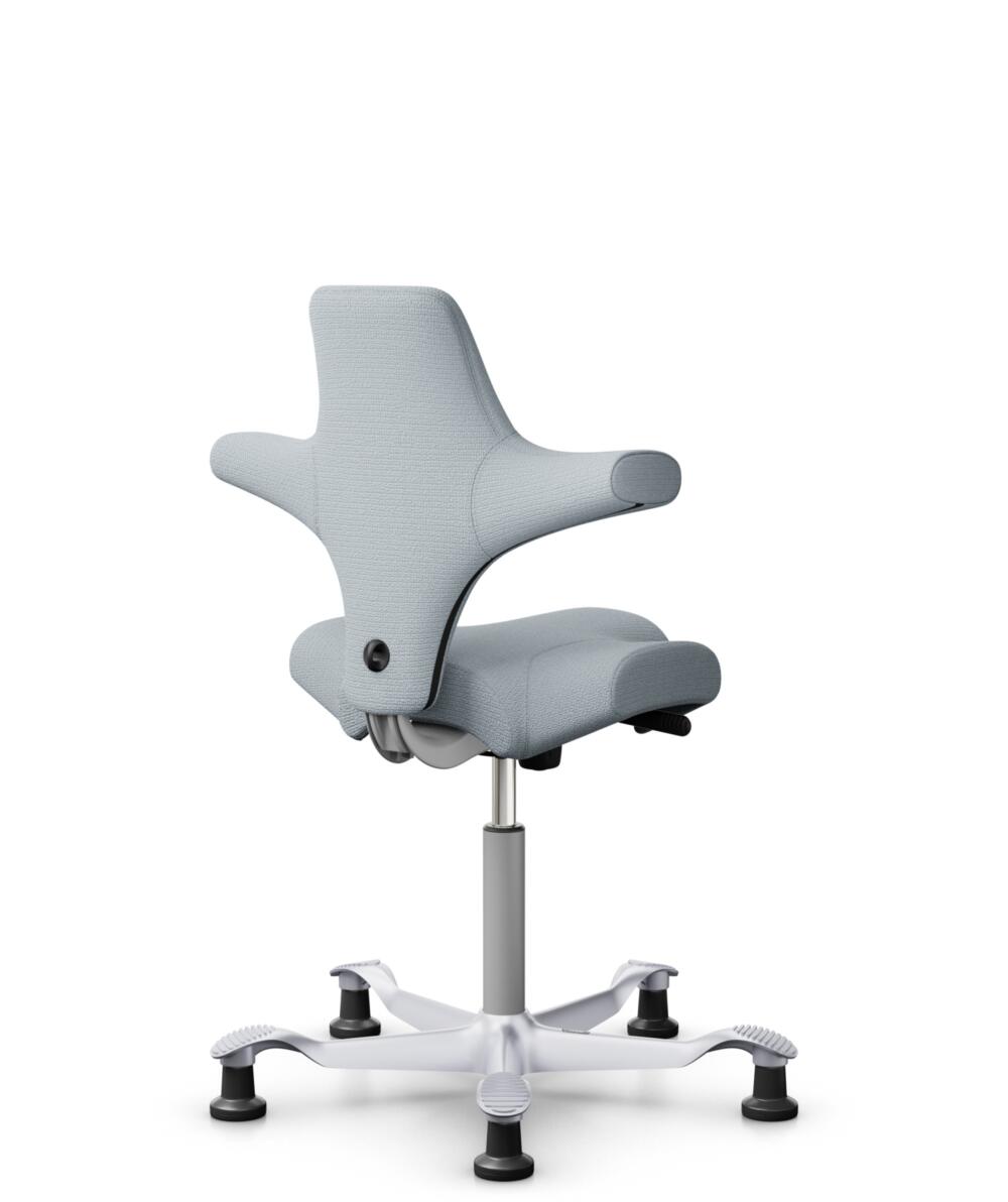 HÅG Capisco 8106 - Sirdal (GU) - Wol - SRD120 Light grey - Framekleur - Zilver - Gasveer - 265 mm (Zithoogte 53-79cm) - Vloercontact - Glijdoppen - Voetenring - Nee, geen voetenring - Voetster - Nee, voetster in framekleur - 3